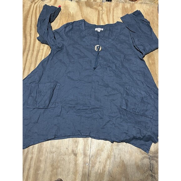 Catwalk Studio Ramie Tunic Blouse Top 3/4 Sleeve Women S @N2 - Picture 3 of 8